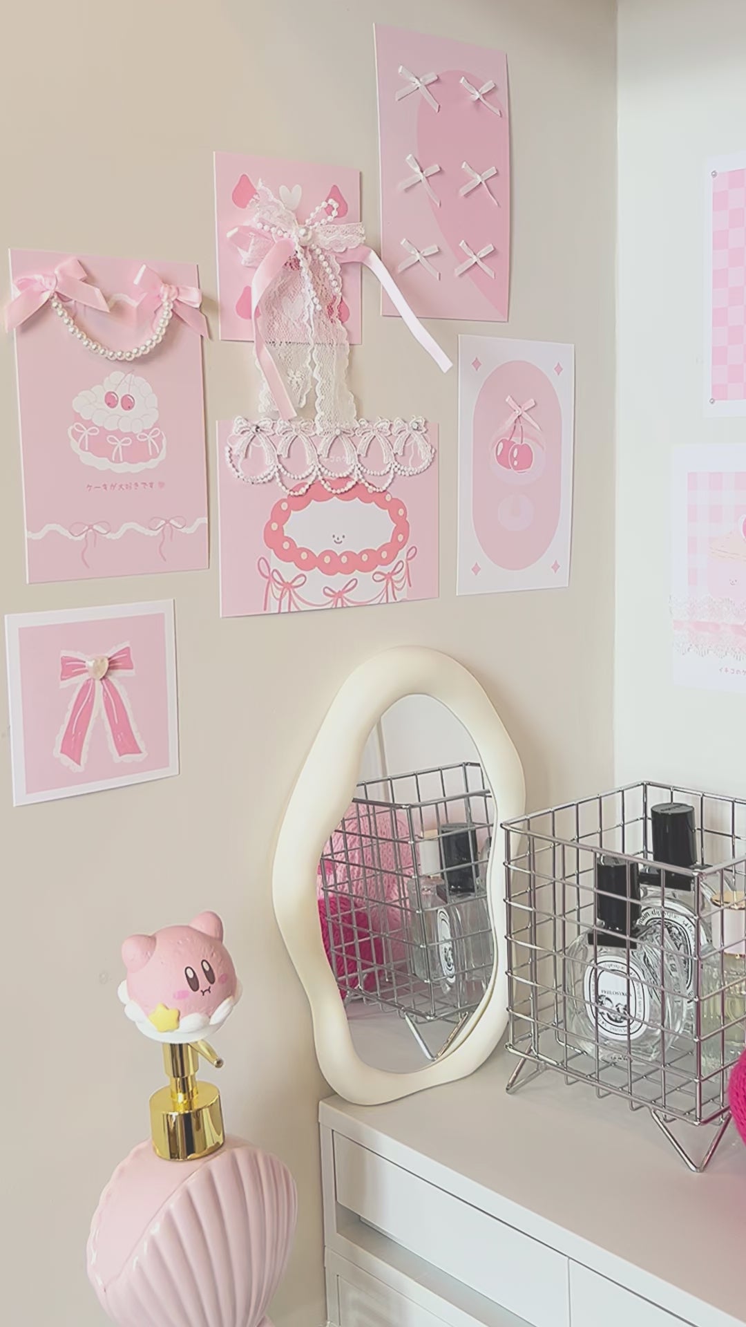 草莓聖代♡日系 ins 療癒佈置套裝｜8款手工牆飾卡片