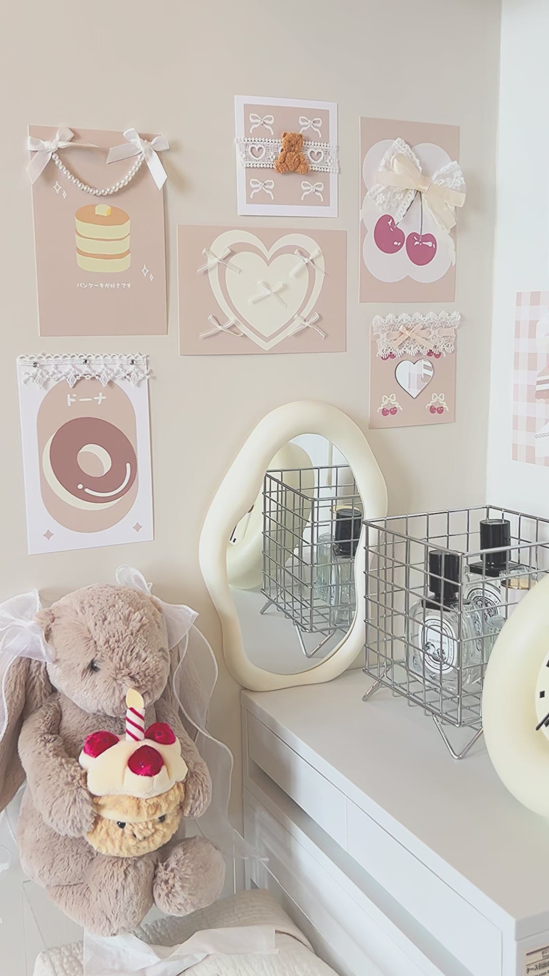 櫻桃巧克力♡日系 ins 療癒佈置套裝｜8款手工牆飾卡片