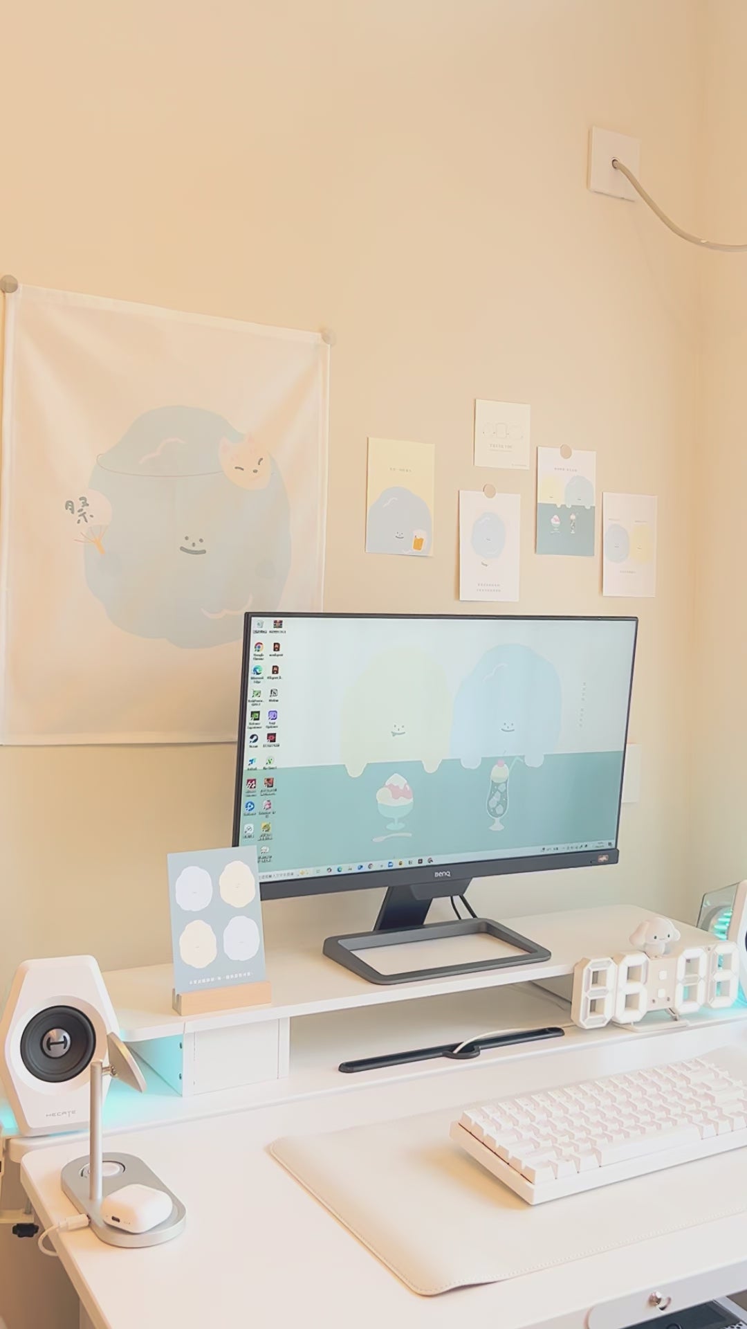 【LIFEMAGICHK】家居療癒插畫套裝｜6款卡片連裝飾掛布♡棉花花