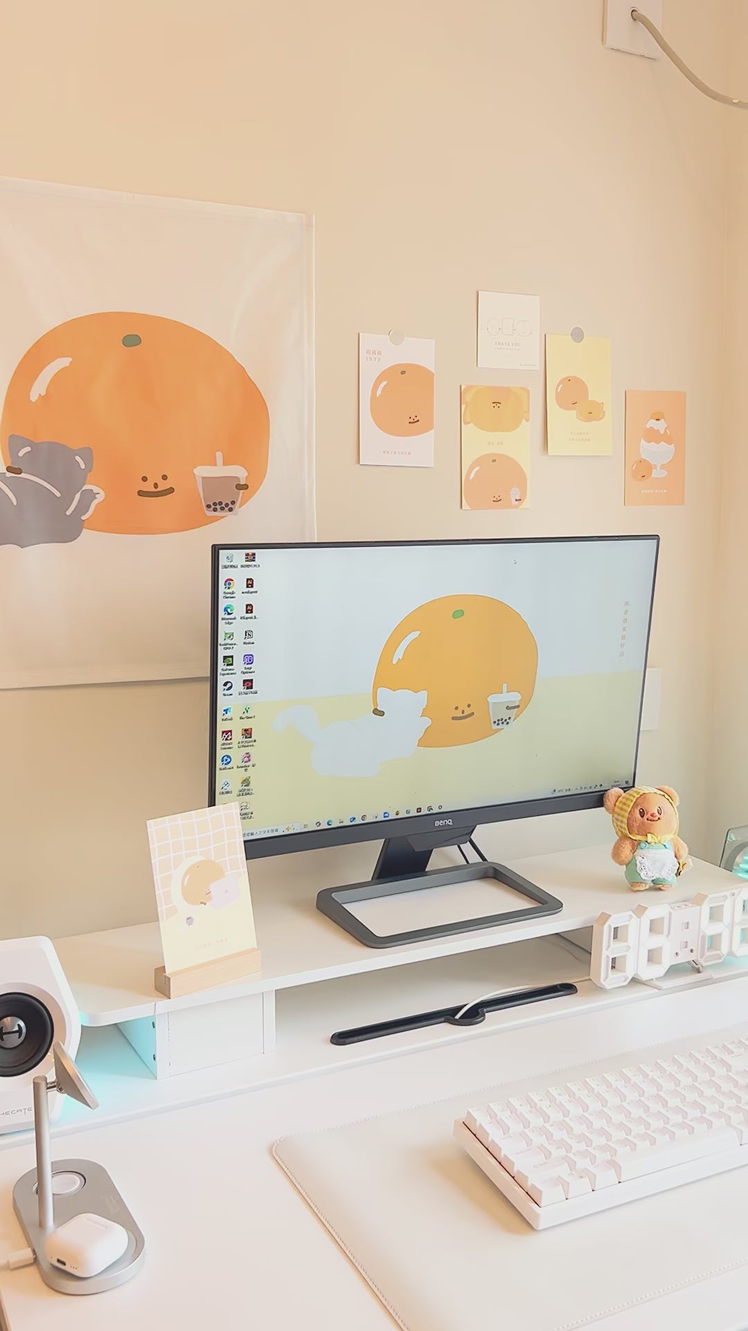 【LIFEMAGICHK】家居療癒插畫套裝｜6款卡片連裝飾掛布♡悶橘橘