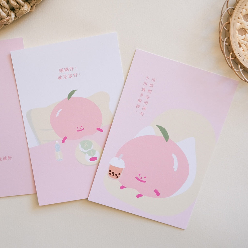 【LIFEMAGICHK】家居療癒插畫套裝｜6款卡片連裝飾掛布♡桃桃子