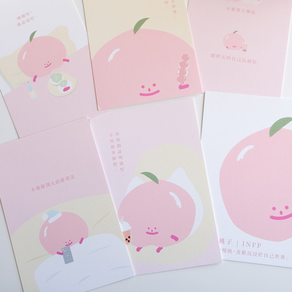 【LIFEMAGICHK】家居療癒插畫套裝｜6款卡片連裝飾掛布♡桃桃子