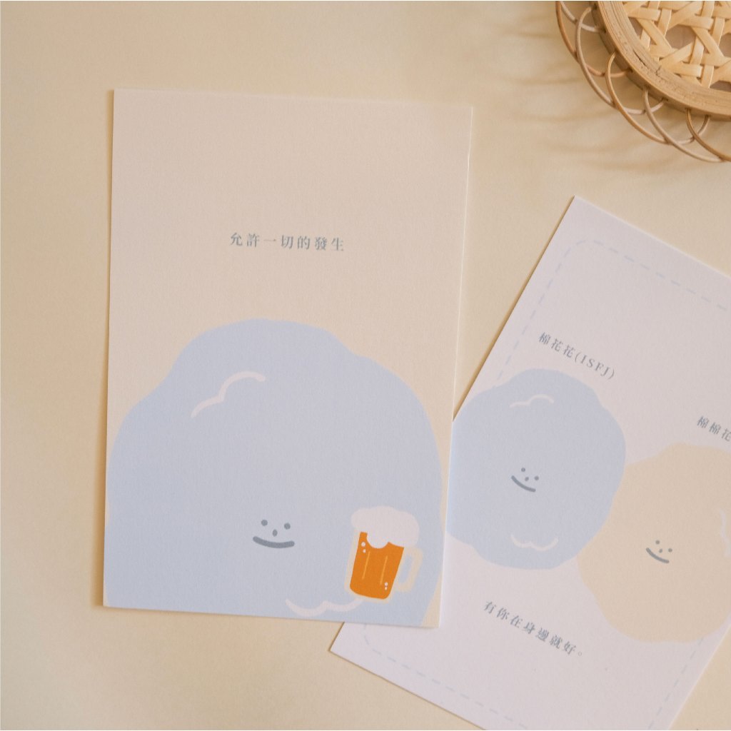 【LIFEMAGICHK】家居療癒插畫套裝｜6款卡片連裝飾掛布♡棉花花