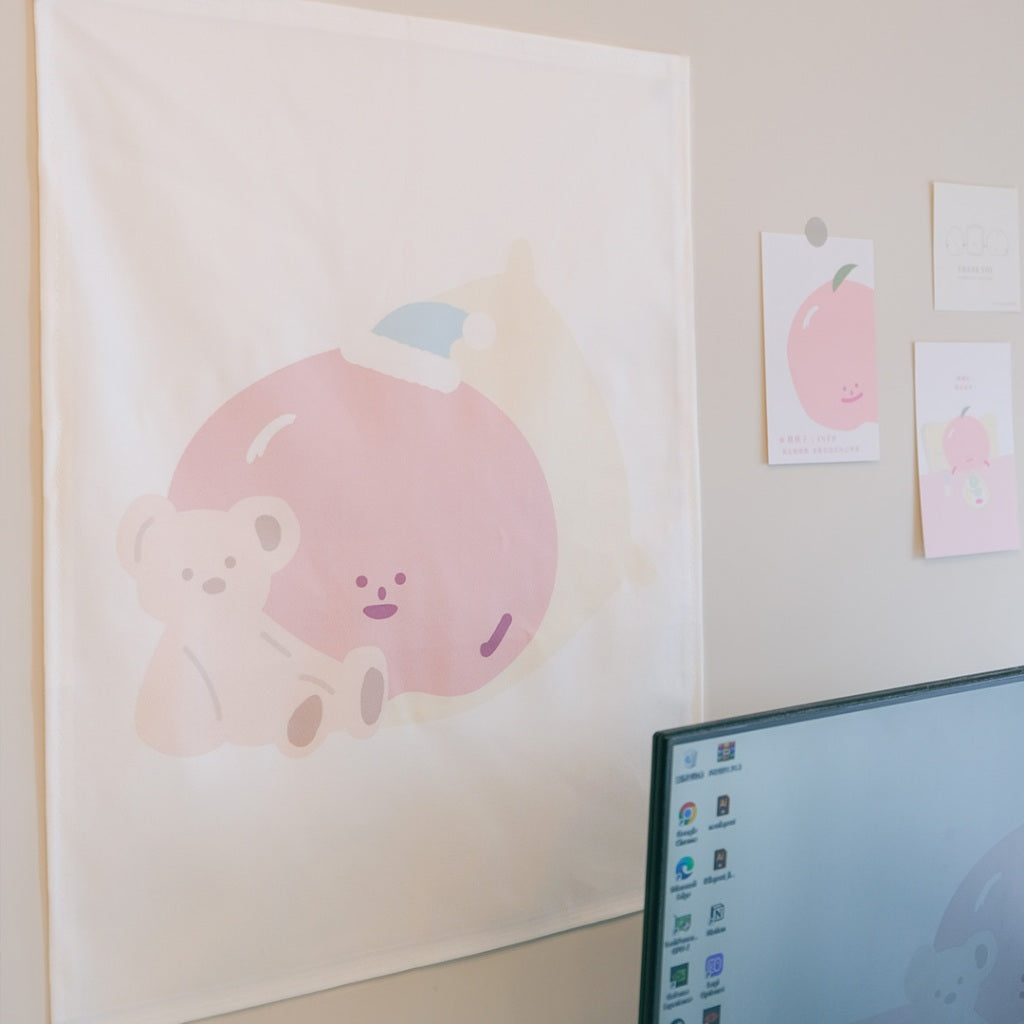 【LIFEMAGICHK】家居療癒插畫套裝｜6款卡片連裝飾掛布♡桃桃子