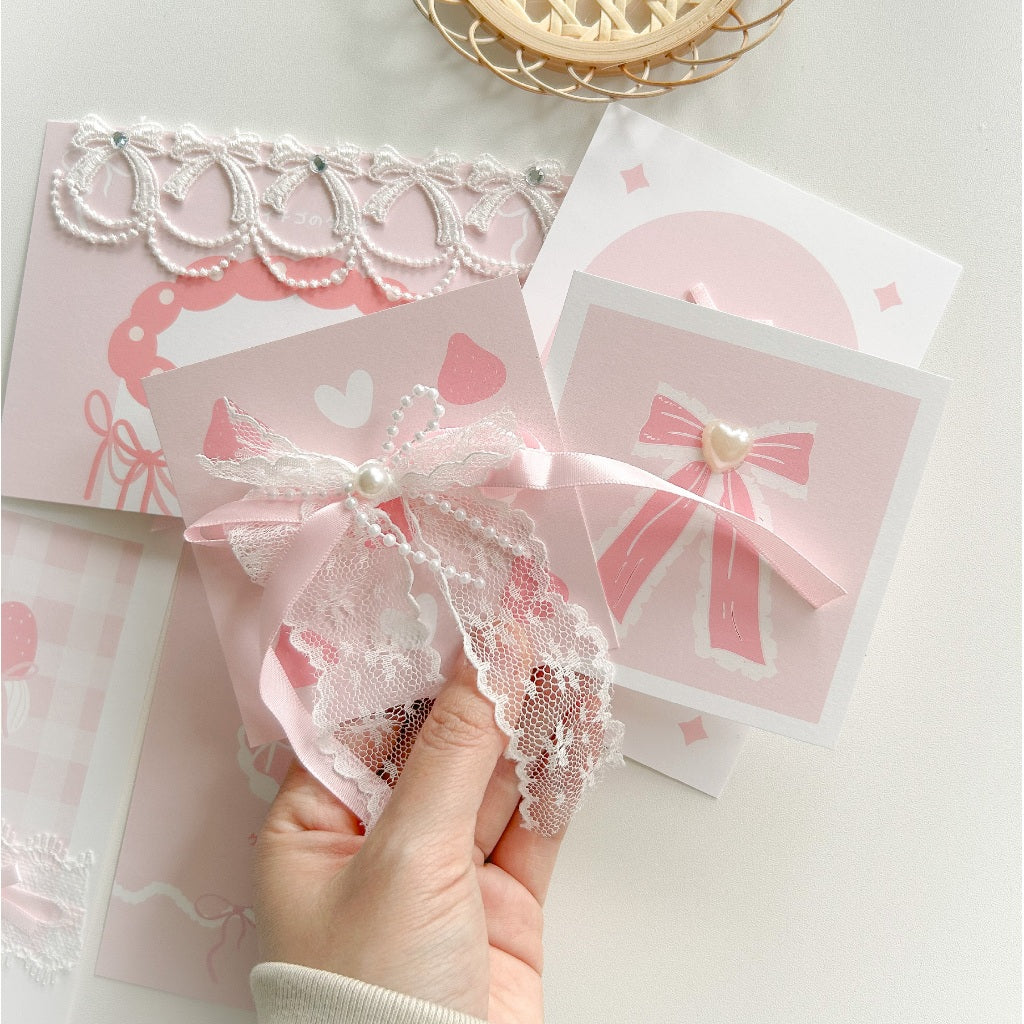 草莓聖代♡日系 ins 療癒佈置套裝｜8款手工牆飾卡片