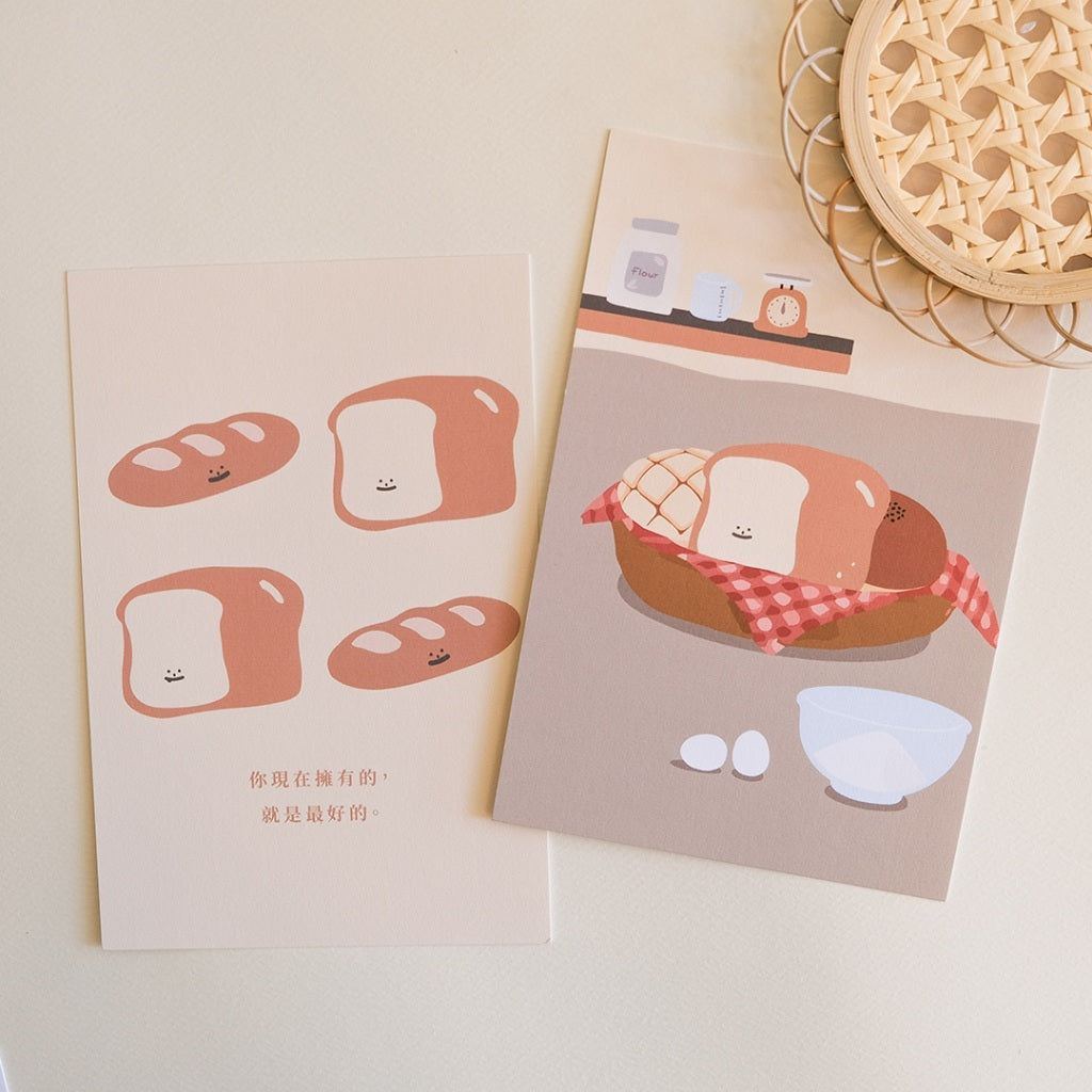 【LIFEMAGICHK】家居療癒插畫套裝｜6款卡片連裝飾掛布♡胖包包