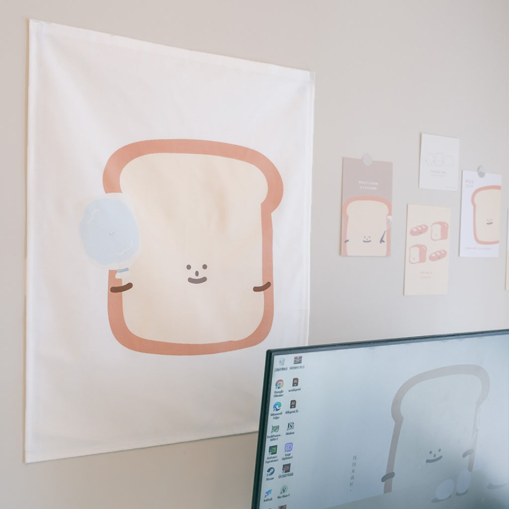 【LIFEMAGICHK】家居療癒插畫套裝｜6款卡片連裝飾掛布♡胖包包