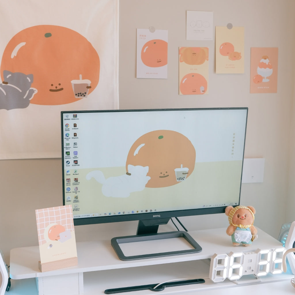 【LIFEMAGICHK】家居療癒插畫套裝｜6款卡片連裝飾掛布♡悶橘橘