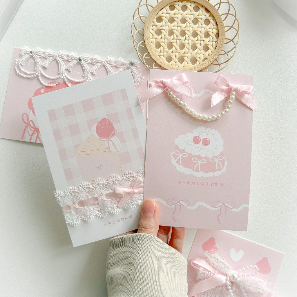 草莓聖代♡日系 ins 療癒佈置套裝｜8款手工牆飾卡片